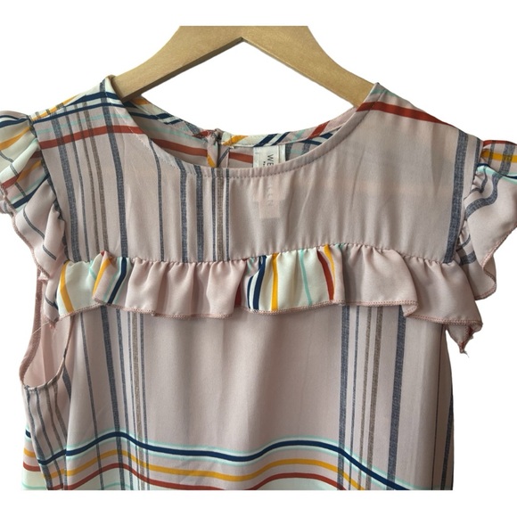 Westmoon Made in L.A. Pink Striped Sleeveless Blouse Size S - Picture 2 of 11